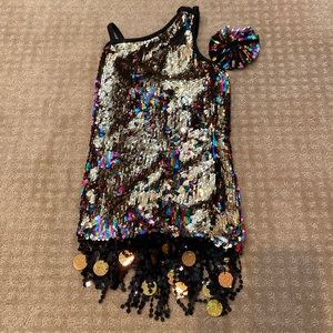 Girls Flip-Sequin Jazz Dance Costume
